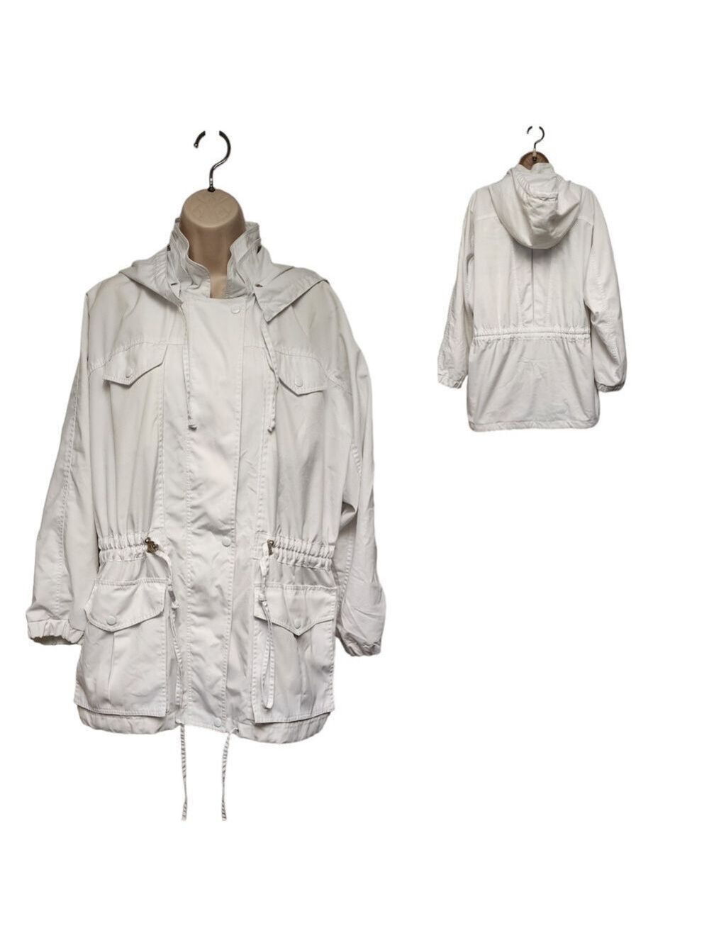 FLEET STREET Vintage Hooded Utility Jacket Size Medium Color White.